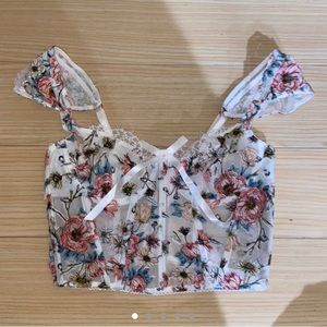 Victoria’s Secret white floral bustier corset